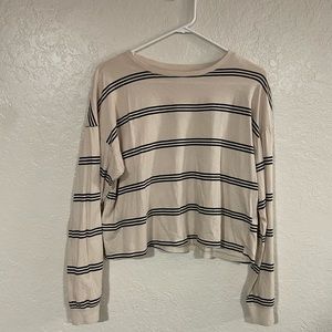 Striped long sleev crop top